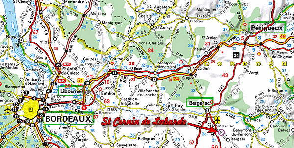 Location of St Cernin de Labarde & Domaine du P�montier
